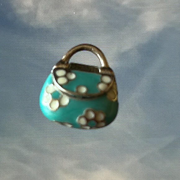 Purse Charm (opens!) enamel and silver - Picture 2 of 9